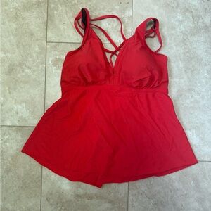 Swimsuits for all Red/orange tankini bathing suit top size 14